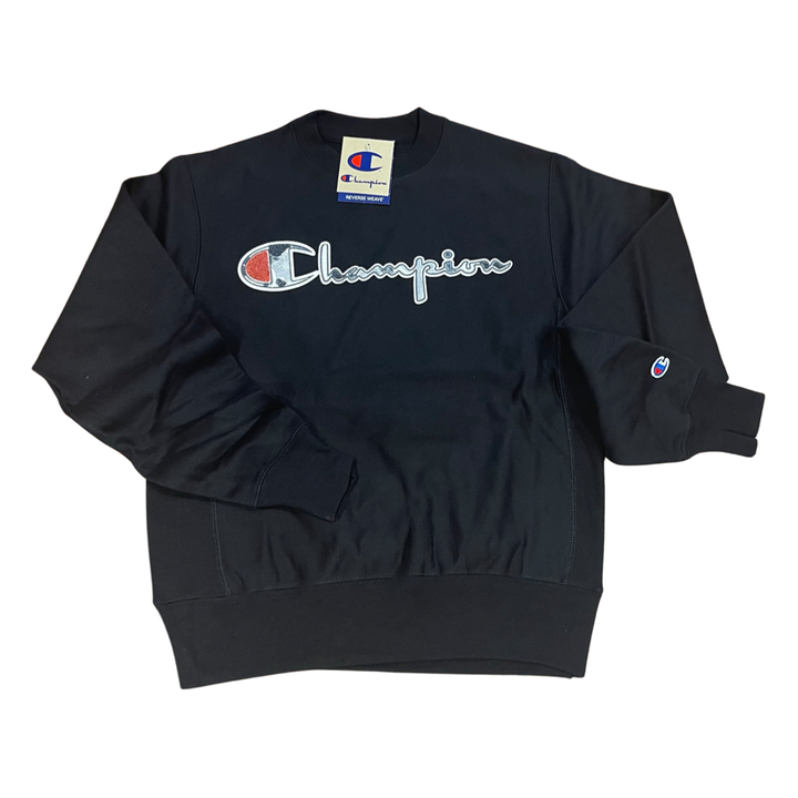 Champion FLC CREW NECK REVERSE WEAVE SCRIPT Men’s - BLACK