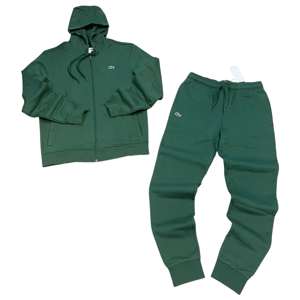 LACOSTE FUll ZIP HOODED CLASSIC SWEATSUIT Men s DARK GREEN