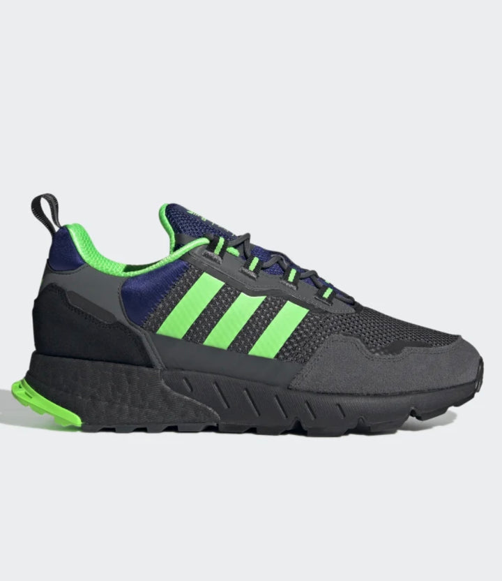 Adidas Original ZX 1K BOOST - SEASONALITY  Men’s - BLACK/GREY /NEON GREEN BLUE