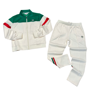 SERGIO TACHINNI TOMME TRACK SUIT - MEN’S-CREAM/JOLLY GREEN