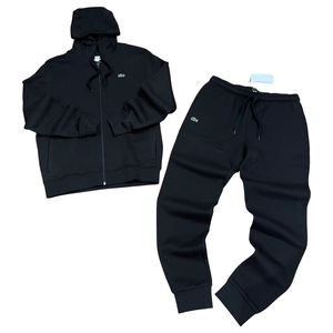 LACOSTE FUll ZIP HOODED CLASSIC SWEATSUIT Men s BLACK Moesports