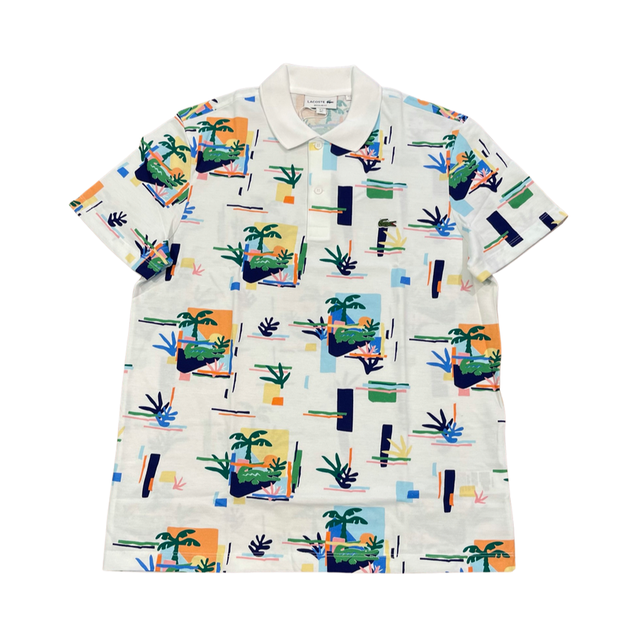 LACOSTE - POLO CLUB Hawaii STYLE  SHIRT Men’s - WHITE
