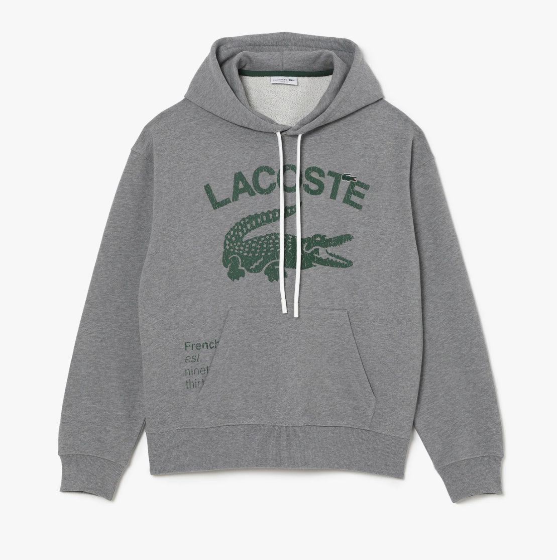 LACOSTE LOOSE-FIT OVERSIZED LOGO HOODED FLEECE SWEATSHIRT