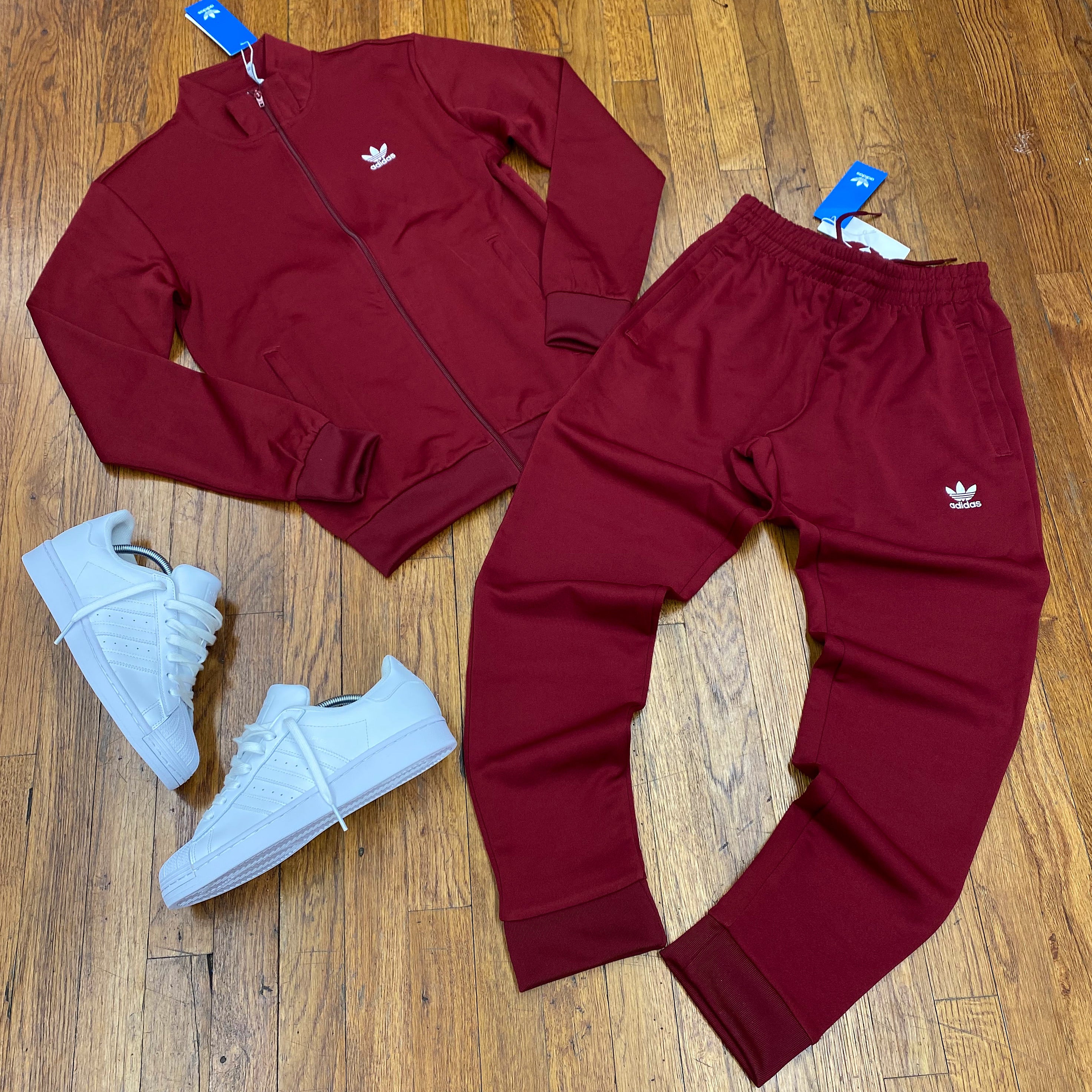 maroon adidas jumpsuit