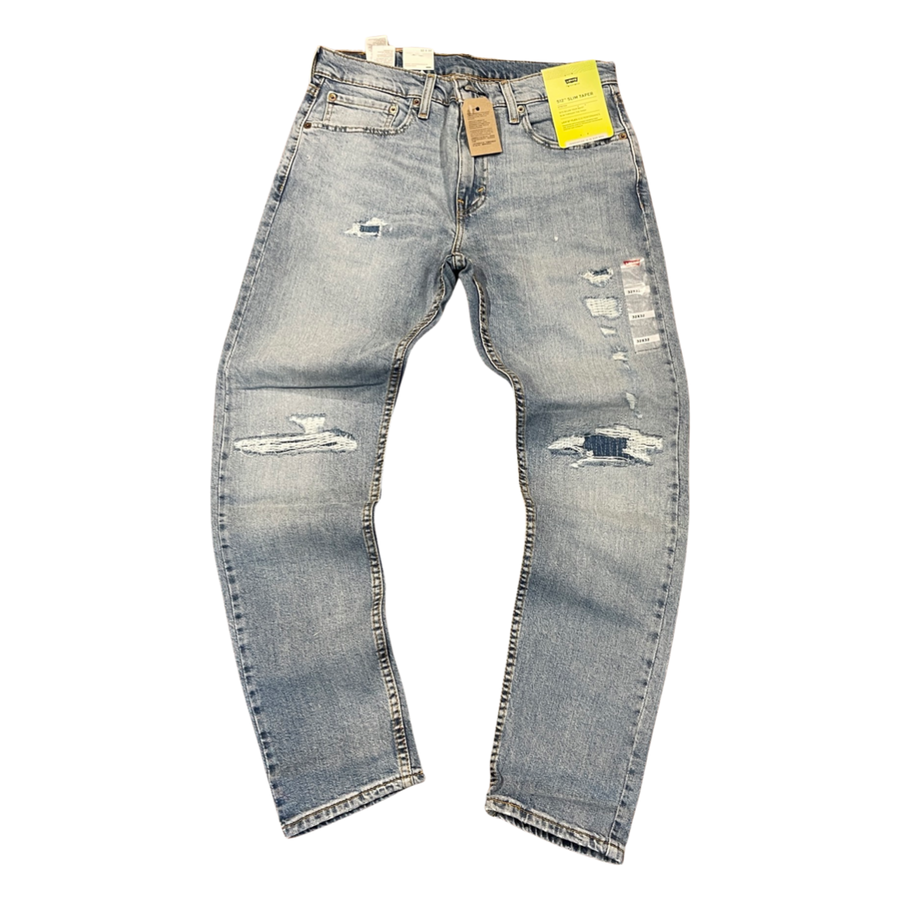 Levis Strauss & Co - 512 FLEX ECO PERFORMANCE Men’s -STONE WASH BLUE  RIPPED