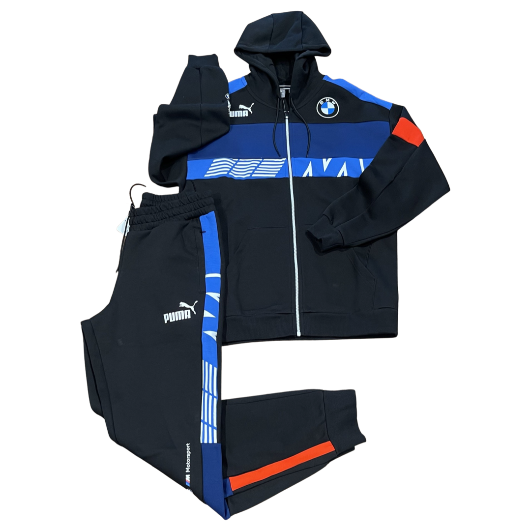 Puma BMW MMS SDS FULL-ZIP HOODED SWEATSUIT Men's - BLACK Puma BMW MMS SDS FULL-ZIP HOODED SWEATSUIT Men's - BLACK