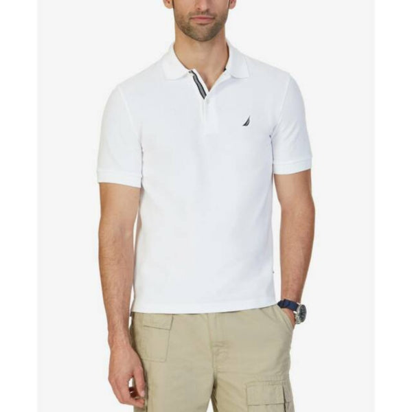 Nautica Men's Big & Tall Solid Deck Polo Shirt, Bright White, 2XLT