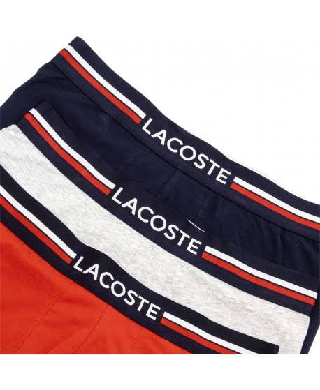 LACOSTE  3 PACK  BOXER BRIEF Men’s -RED/GREY NAVY