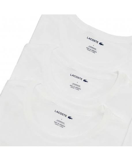 LACOSTE  CREW NECK SLIM FIT T-Shirt 3 PACK Men’s - WHITE